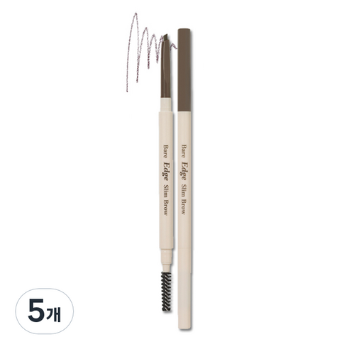 에뛰드 베어 엣지 슬림 브로우 0.1g, 01 다크브라운, 5개