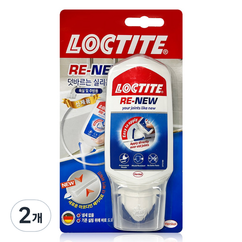 록타이트 리뉴 화이트 덧바르는 실리콘 80ml, 2개