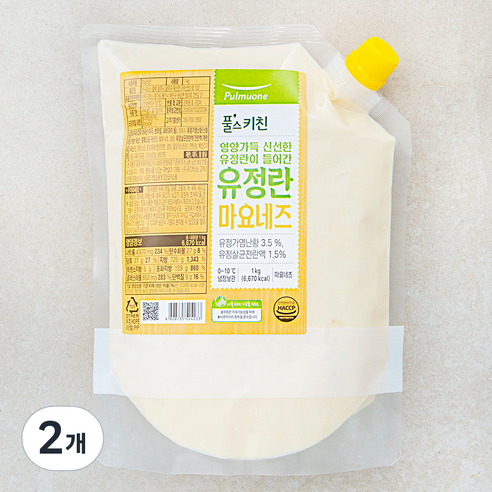 풀무원 풀스키친 유정란 마요네즈, 1kg, 2개