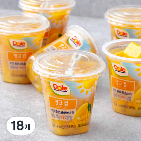Dole 후룻컵 망고컵, 198g, 18개