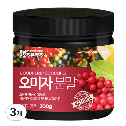 조은약초 오미자가루, 200g, 3개