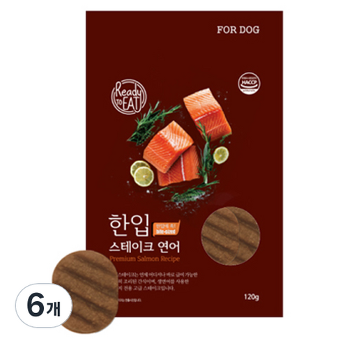 강아지 한입 스테이크, 6개, 120g, 연어