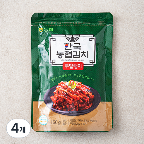 농협 한국김치 무말랭이, 150g, 4개