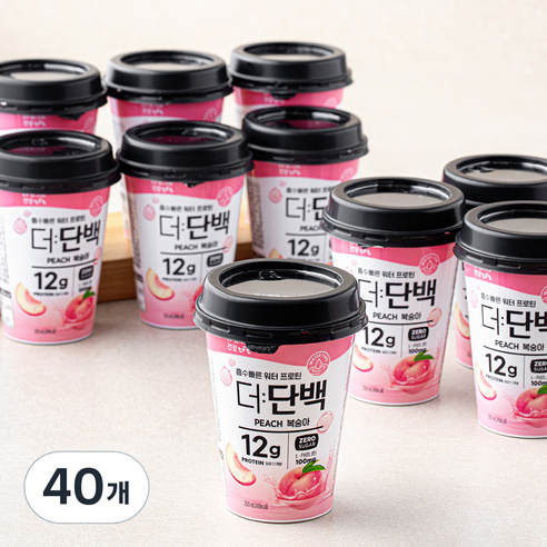 더단백 워터 프로틴 컵 복숭아, 40개, 250ml
