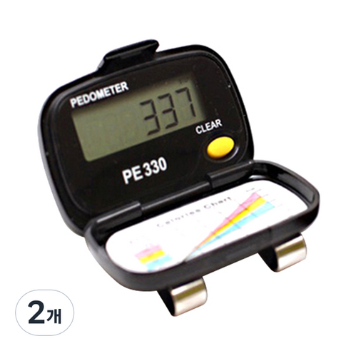 신우전자 3D 가속도 센서 만보계 PE330, 블랙, 2개