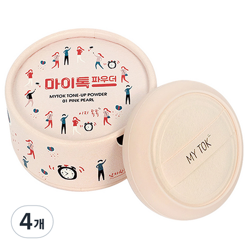 마이톡 톤업 파우더 4g, 01 핑크펄, 4개