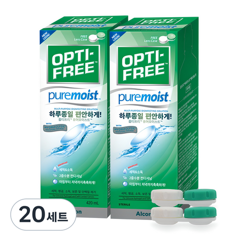 옵티프리 퓨어모이스트 렌즈세정액, 420ml, 20세트