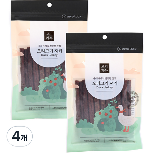 제로랩스 강아지용 고기가득 스틱져키 130g, 오리고기 맛, 4개