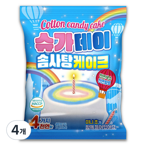 슈가데이 솜사탕 케이크, 27g, 4개