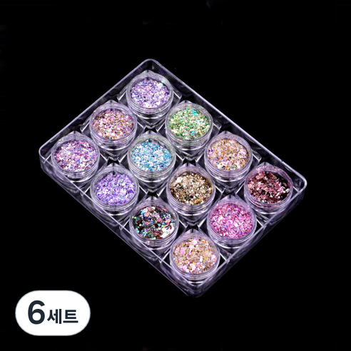 테네져 반짝이 인어 펄 육각 글리터 12종 세트, TZ-03, 6세트