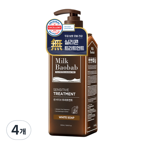 밀크바오밥 센서티브 헤어 트리트먼트 화이트솝, 500ml, 4개