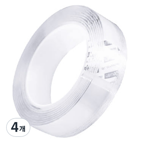 델리 착붙 투명 실리콘 양면테이프 2mm, 4개