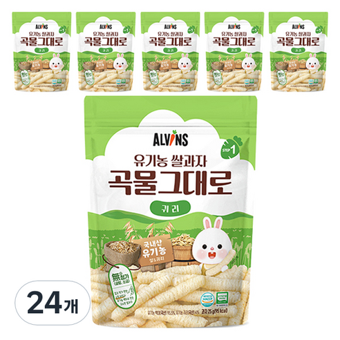 엘빈즈 유기농 쌀과자 곡물그대로, 귀리맛, 24개, 25g