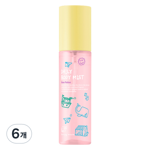 댄싱웨일 데일리 바디미스트 로즈포션, 6개, 70ml