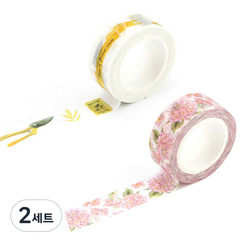 라이프포인트 내츄럴 일러스트 마스킹 테이프 07분단 세트, 07분단, 12정원사, 2세트