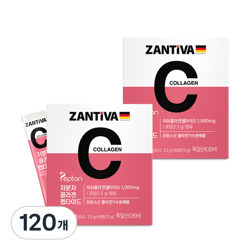 내츄럴플러스 잔티바 저분자 콜라겐 펩타이드, 2.5g, 120개, 2.5g