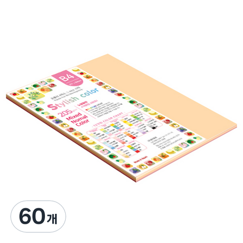종이문화 SN 스타일리쉬 노멀 두꺼운 혼합색지 205g 08 Red Tone, 60개, B4