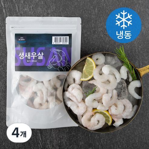 엠수산 생새우살 (냉동), 200g (28~38 마리), 4개