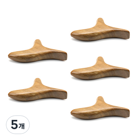 블럭마트 심플 나무 괄사 5p, 베이지, 5개