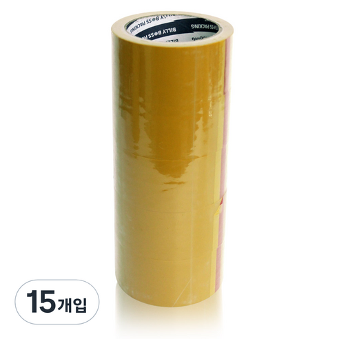 보스 THE 튼튼한 경포장용53MIC 박스테이프 48mm x 50m, 미색, 15개