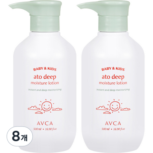 아브카 베이비 앤 키즈 아토 고보습 로션 무향, 500ml, 8개