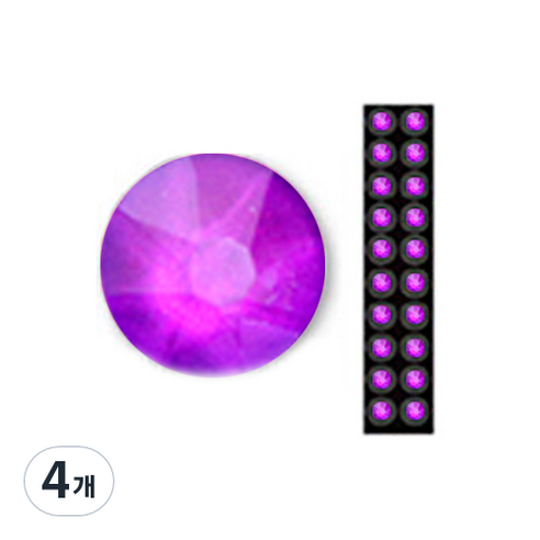 와사비네코 미미츠보 쥬얼리 귀지압패치 M 3.0mm 20p, 네온퍼플, 4개