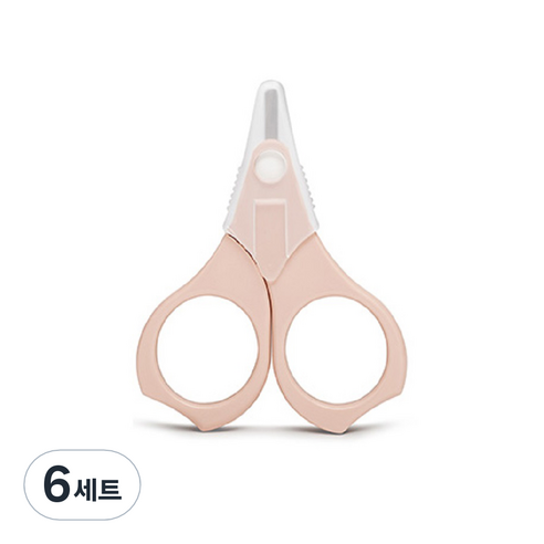 스와비넥스 신생아용 손톱가위 + 케이스 세트, 핑크, 6세트