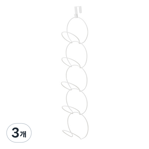 유어타이틀 모자 걸이 랙 도어훅, 화이트, 3개