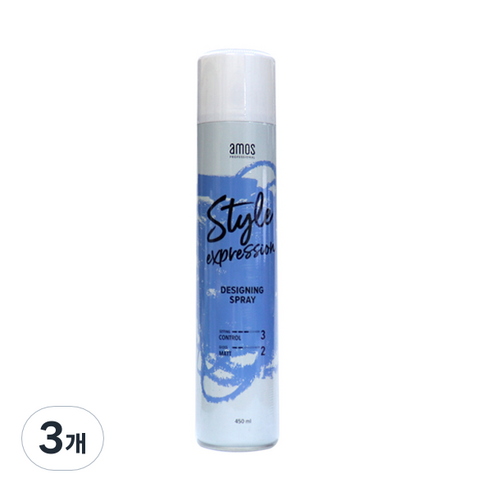 아모스프로페셔널 스타일 익스프레션 디자이닝 헤어스프레이, 3개, 450ml