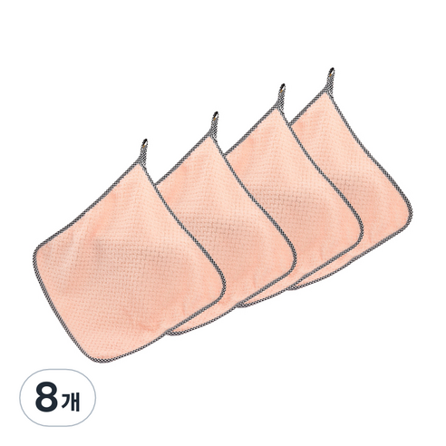 퀵살림 주방 그릇 유리 세척 마른수건 천 행주 살색 03, 8개