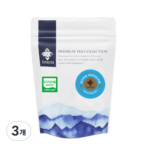 다란 유기농 로즈마리 티백, 1g, 10개입, 3개