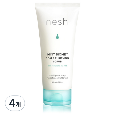 네쉬 민트 바이옴 스칼프 퓨리파잉 탈모증상완화 스크럽, 180ml, 4개