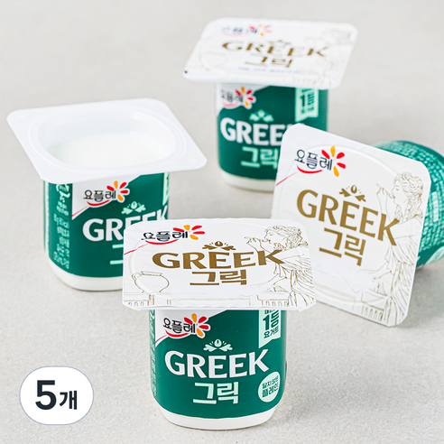 요플레 그릭 달지 않은 플레인 4개입, 320g, 5개