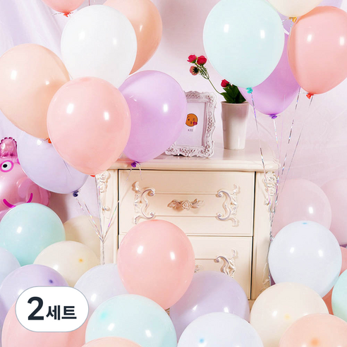 심플 마카롱 풍선 13cm 200p 세트, 혼합색상, 2세트