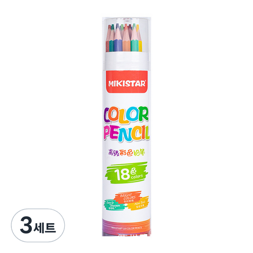 고케이 색연필 미술용품, 18색, 3세트