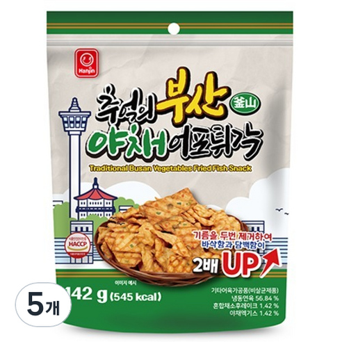 한진식품 추억의 부산 야채어포튀각, 142g, 5개