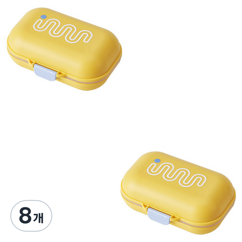 더자카 비비드톤 휴대용 비누케이스 FREE, 비비드 옐로, 8개