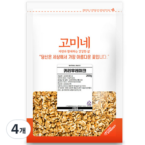 고미네 귀리 후레이크, 200g, 4개