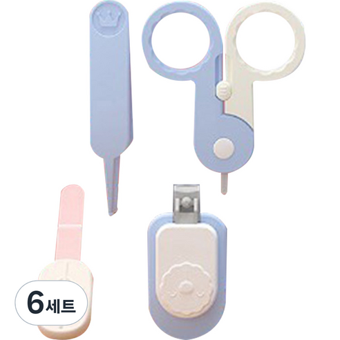 블루마켓 아기사자 네일 4종 세트, 블루, 6세트
