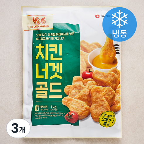 마니커에프앤지 치킨너겟 골드 (냉동), 1kg, 3개