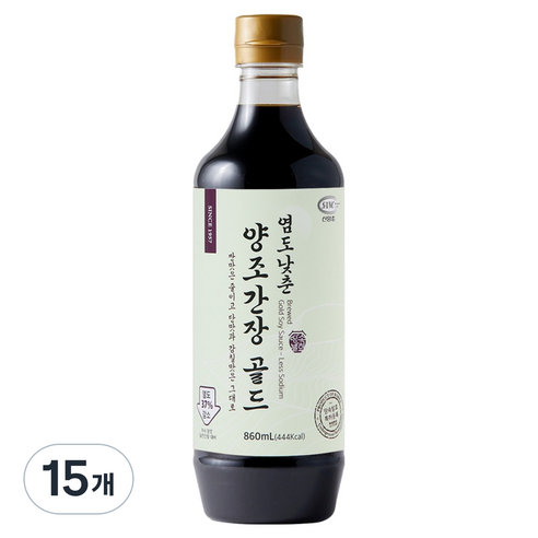 신앙촌 염도낮춘 양조간장 골드, 15개, 860ml