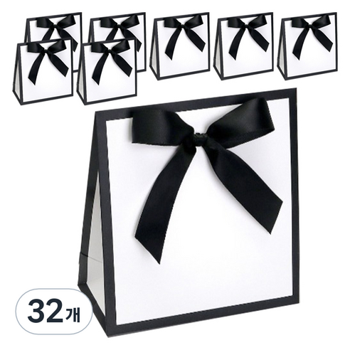 인디케이 라인화이트 리본 상자 소, 화이트, 32개