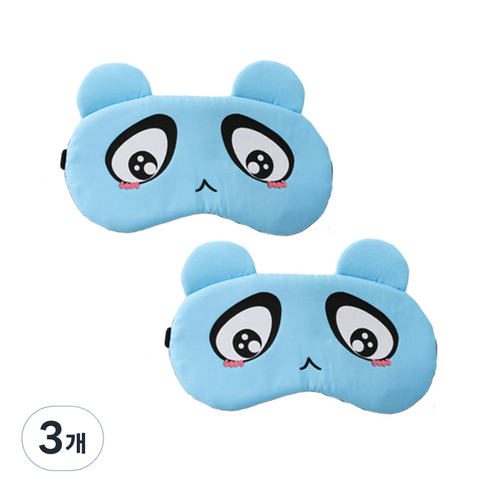 라이프팝 큐티 캐릭터 수면안대 2p, 2개입, 3개, 블루+블루