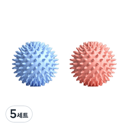 작지만 옹골찬 마사지 고슴도치 요가볼 2종 세트, 5세트, 블루 + 핑크
