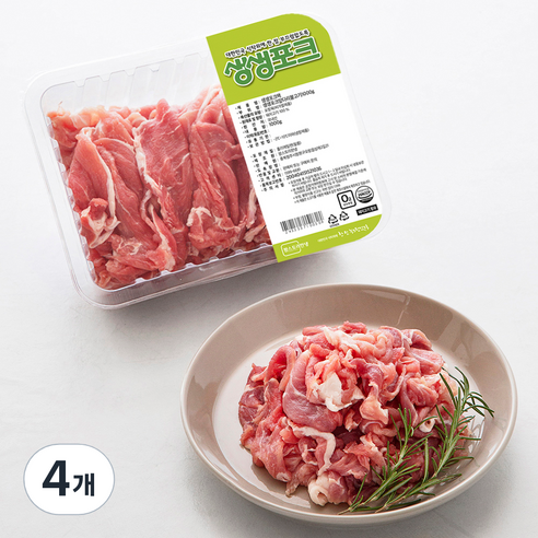생생포크 한돈 앞다리살 불고기용 (냉장), 1000g, 4개