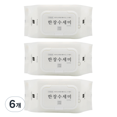 살림비책 일회용 뽑아쓰는 세제일체형 한장수세미 40p, 6개