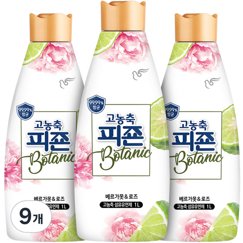 피죤 고농축 보타닉 베르가못&로즈, 1L, 9개