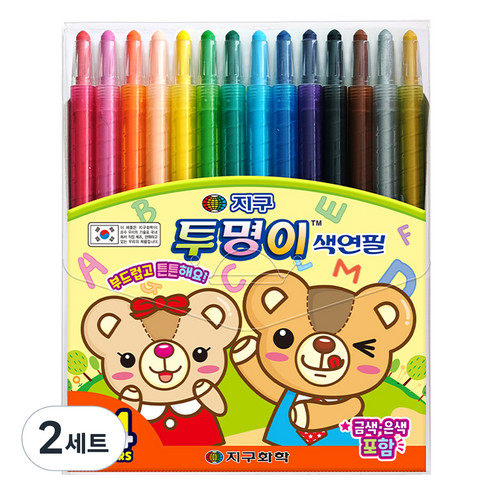 지구화학 투명이 색연필 14종 세트, 14색, 2세트