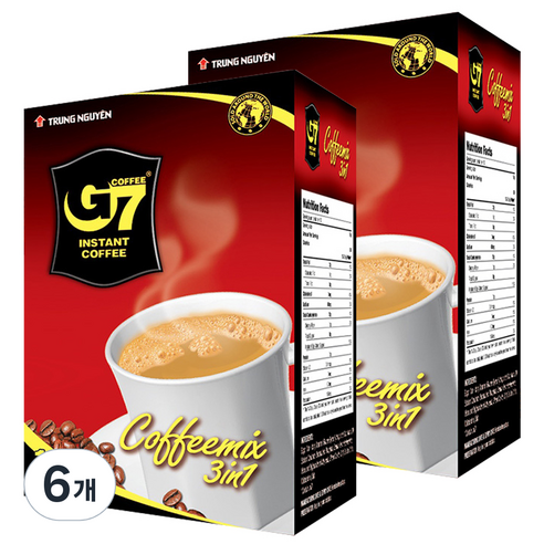 G7 3 in 1 커피믹스 수출용, 16g, 18개입, 6개