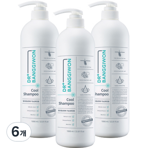 닥터방기원 쿨 탈모 샴푸, 1000ml, 6개
